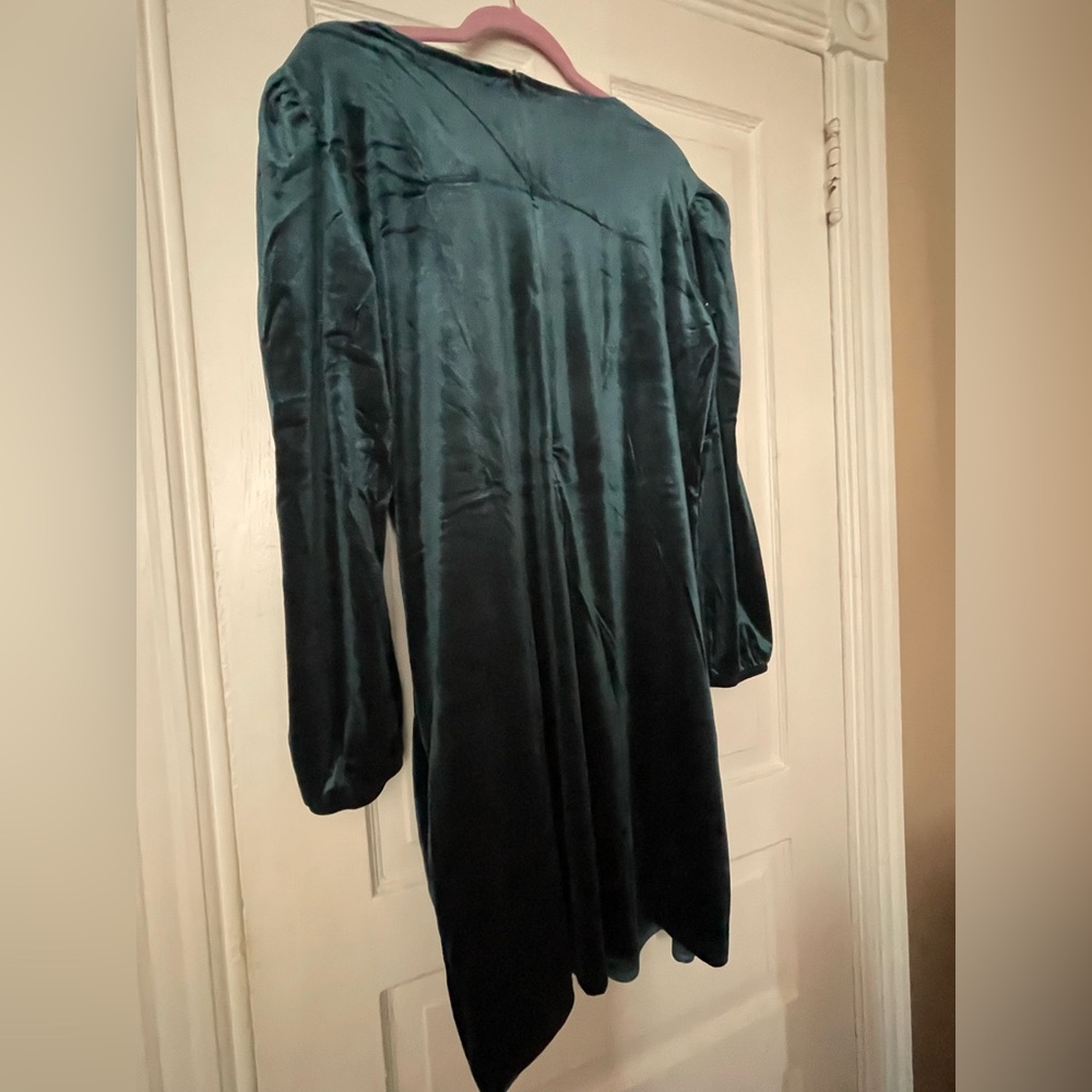 Velvet Teal Long Sleeve Dress